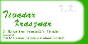 tivadar krasznar business card